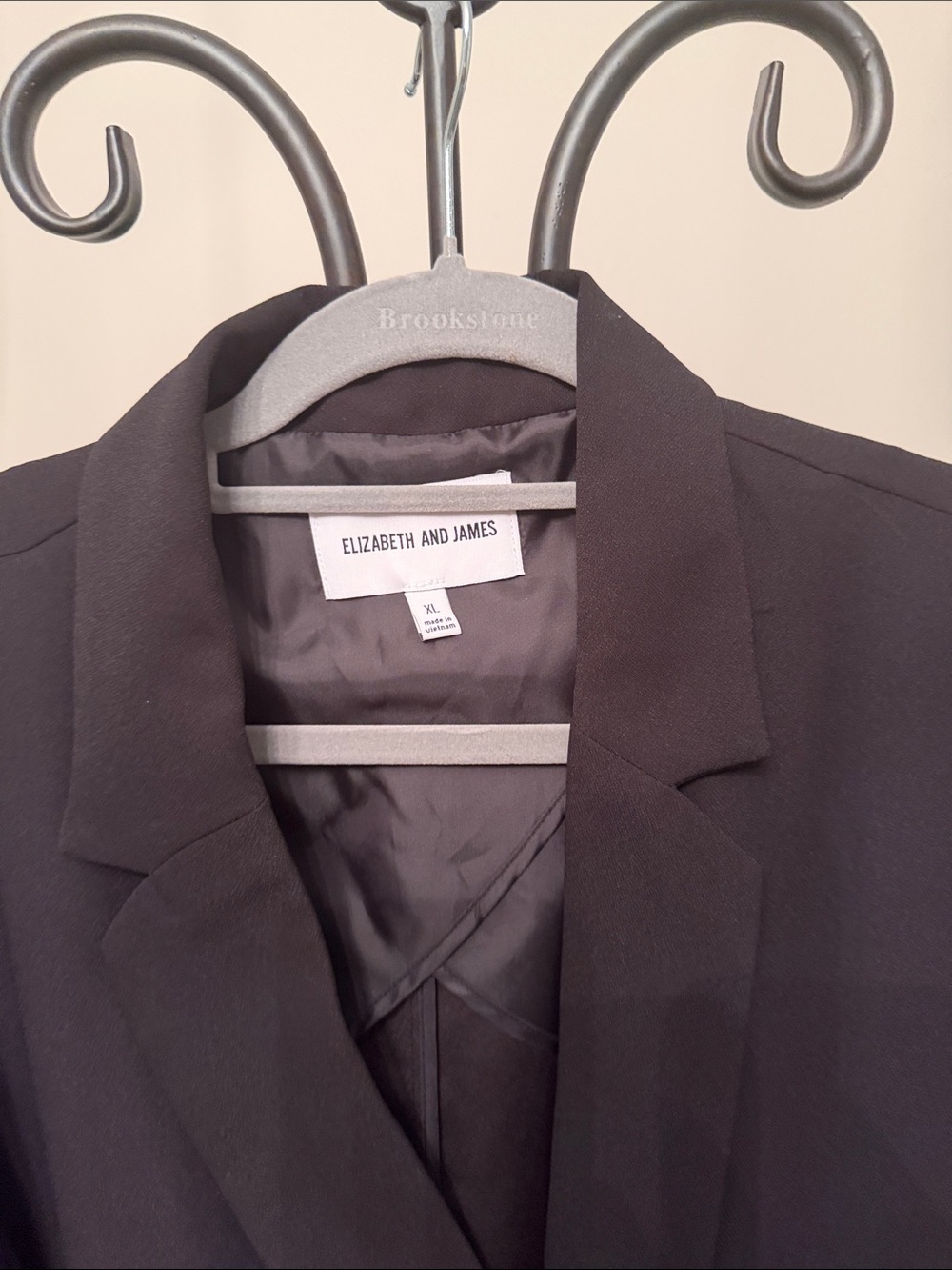 Elizabeth and James Black Blazer Jacket XL Career Office Oversized - Picture 2 of 5